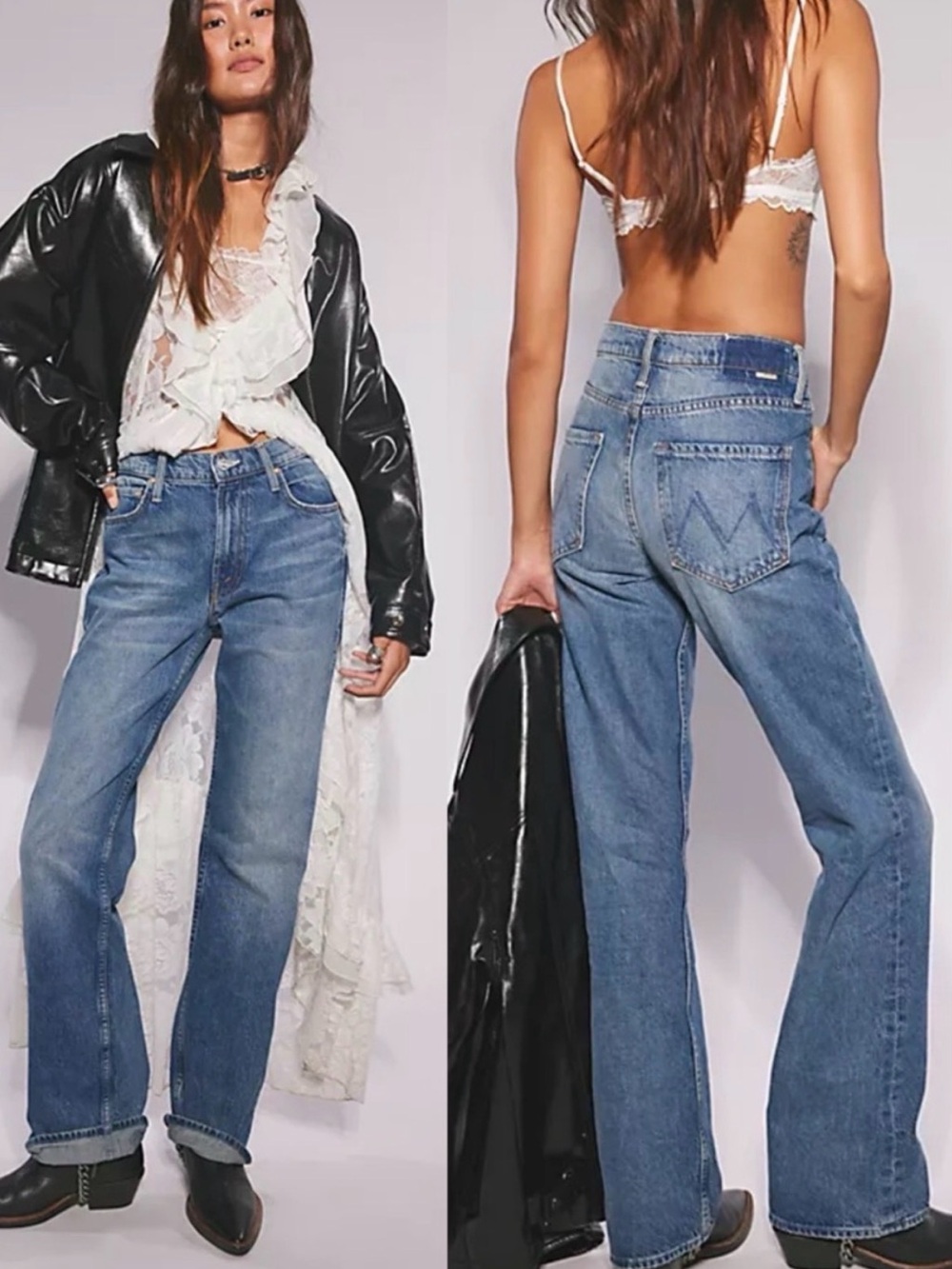 NWT MOTHER The Reifler Jeans Early Blue Mid-Rise Straight Leg Size 26